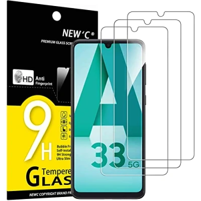 Afbeelding van NEW&#039;C 3 Stuks, Screen Protector voor Samsung Galaxy A33 5G, Gehard Glass Schermbeschermer Film 0.33 mm ultra transparant, resistent