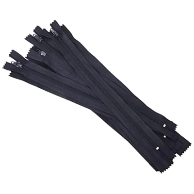 Afbeelding van Trimz 25cm ( 10&quot;) Navy one Way end Stop Zip met 4mm Tanden x 10 Stuks, Polyester, 25 cm