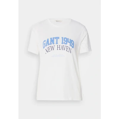 Afbeelding van GANT Tshirt print, Dames, Maat: Small, Eggshell