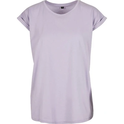 Afbeelding van Damesshirt met ronde hals en omgeslagen mouw Lilac XXL