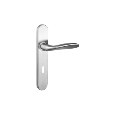 Afbeelding van Lavuzo deurkruk Benevento RVS met afgerond schild SL72 Per set