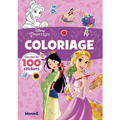 Afbeelding van Disney Princesses coloriage avec plus de 100 stickers Livre Dès 4 ans: Raiponce et Mulan