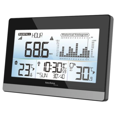 Afbeelding van Technoline weerstation WS 9016 180x110x38mm zwart/zilver met regenmeter TL WS9016