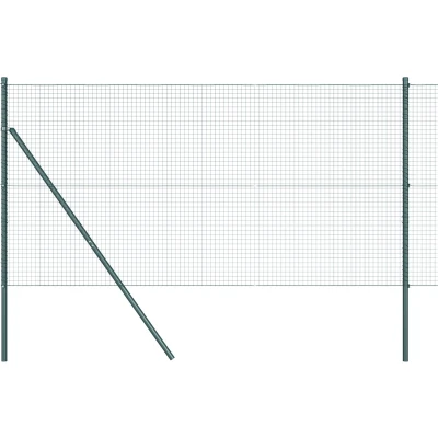 Afbeelding van vidaXL Gelast Draadhek met 13 Palen Groen 1.2x50 m Staal