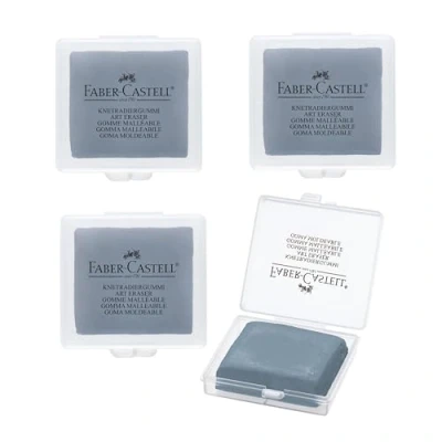 Afbeelding van Faber Castell Art Eraser Gum, ideaal om te tekenen, groot, grijs, 4 stuks