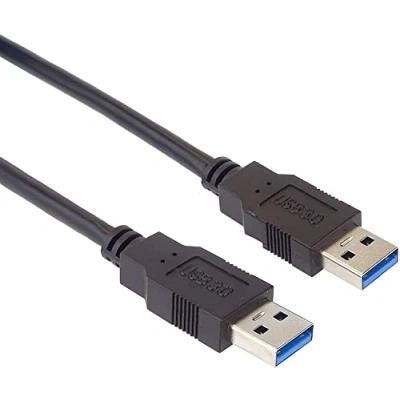 Afbeelding van PremiumCord USB 3.0 verbindingskabel 0,5 m, datakabel SuperSpeed tot 5 Gbit/s, oplaadkabel, type A stekker, 9pin, kleur zwart, lengte m