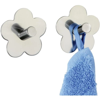 Afbeelding van Wenko Wandhaken Fiore 5,8 Cm Rvs Zilver 2 Stuks