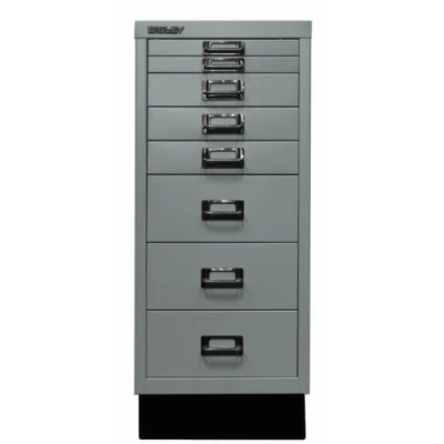 Afbeelding van BISLEY MultiDrawer, 29 delige serie met sokkel, DIN A4, 8 laden, metaal, 355 zilver, 38 x 27,9 67 cm