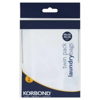 Afbeelding van KORBOND Dubbelpak waszakken met ritssluiting voor de wasmachine, geen oplopen, twee maten, beschermt fijne was, sokken en ondergoed, meerkleurig