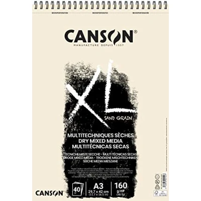 Afbeelding van CANSON XL® Zandgrain, natuurkleurig tekenblok met zandpapierachtig oppervlak, DIN A3, 40 vel, 160 g/m²
