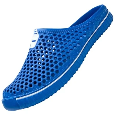 Afbeelding van SAGUARO Clogs ademende mesh pantoffels zomer holle slippers tuinschoenen vrije tijd badschoenen strand aqua platte zool dames heren, Donkerblauw, 45 EU