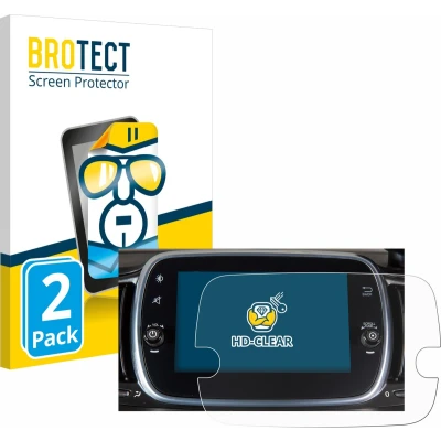 Afbeelding van BROTECT (2 Stuks) Schermbeschermer voor Fiat 500 Series 8 2020 Uconnect 7&quot; Screen Protector Transparant