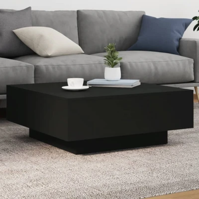 Afbeelding van Salontafel met LED verlichting 80x80x31 cm zwarty