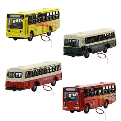 Afbeelding van Evemodel 4 stuks N schaal 1:160 busmodel Illuminati bus spuitgieten 12V LED gebouwenvernieuwing