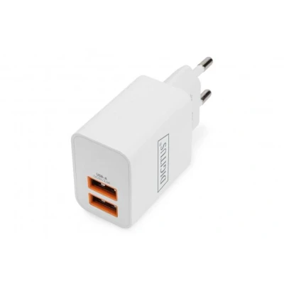 Afbeelding van DIGITUS Universele Oplader 15.5 W 2 Poorts USB A Voeding voor iPhone, iPad, Samsung Galaxy, Pixel, Xiaomi, Motorola, Huawei, Sony, LG, HTC Wit