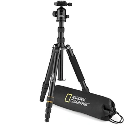 Afbeelding van NATIONAL GEOGRAPHIC NGTR002T Reisset met statief, aluminium, poten 5 secties, draaislot, draagtas, tot 8 kg belastbaar, balhoofd, snelsluiting, zwart [Amazon Exclusive]
