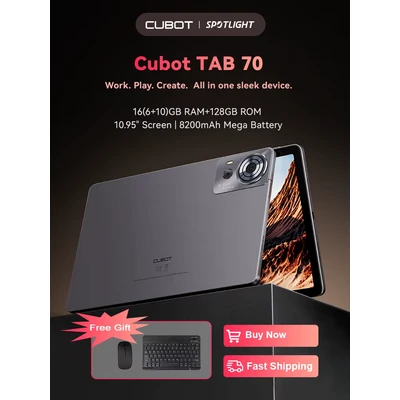 Afbeelding van Cubot TAB 70, 2025 Nieuwe tablet Android 14, Octa Core, 16 GB RAM (6 + 10 GB), 128 ROM, 10,95