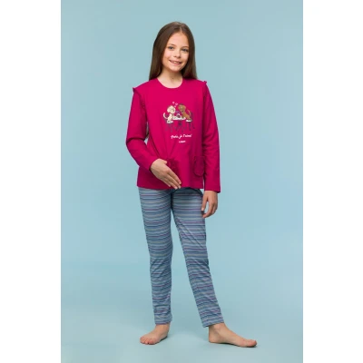 Afbeelding van Woody pyjama meisjes labradoodle framboos 242 10 PLG S/357 maat 128