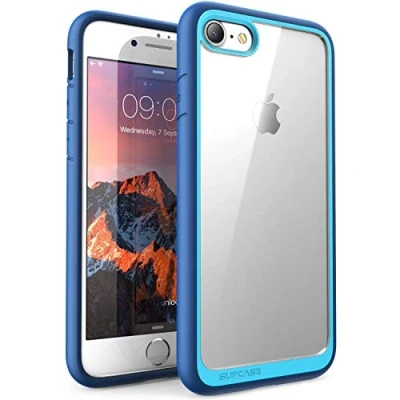 Afbeelding van SUPCASE iPhone SE 2020 Hoesje 8 7 Slim Case Schokbestendig [Unicorn Beetle Style] Bumper voor 2020/8/7, Blauw
