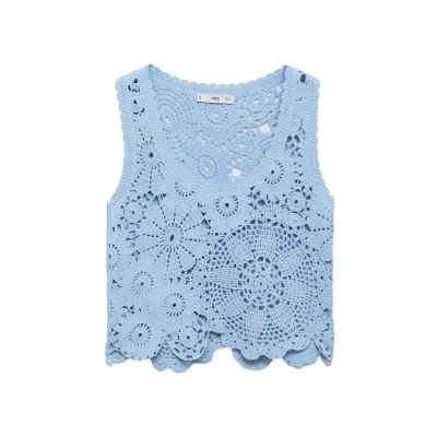 Afbeelding van Mango Garden Top, Dames, Maat: Small, Sky blue