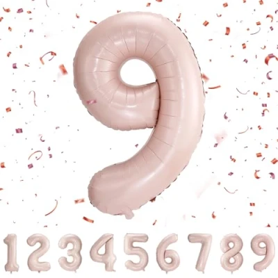 Afbeelding van Balloon Verjaardagsgetallen Roze ballon 9 jaar folieballon 9e voor meisjes en jongens in 40&quot; verjaardagsdecoratie kinderverjaardag cijfer decoratie verjaardag vliegt met