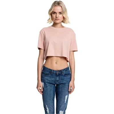 Afbeelding van Urban Classics Ladies Short Oversized TEE Tshirt basic, Dames, Maat: Large, Light rose