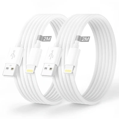 Afbeelding van oplaadkabel voor mobiele telefoon, USB Lightning kabel, 2 m + m, stuks, MFi gecertificeerd, oplaadkabel, snellaadkabel, telefoonkabel, Apple Phone 14, 13, 12, 11 Pro