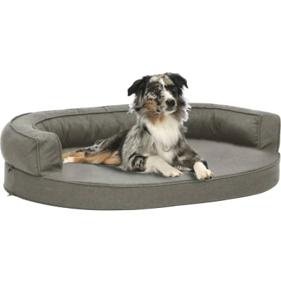 Afbeelding van Hondenbed Ergonomisch Linnen Look 60X42 Cm Donkergrijs