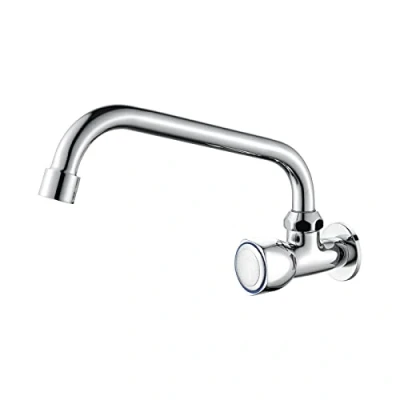 Afbeelding van Ibergrif M18654, Enkele Koudwaterkraan, Keukenkraan Wanddraaikraan, G1/2, Chroom, Zilver