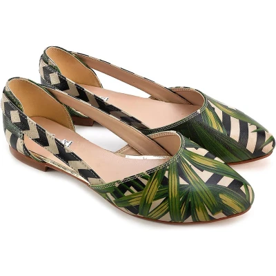Afbeelding van GOBY Grassprieten Ballerinas Flats Hoge kwaliteit Handmade Meisjesprint Maat 38