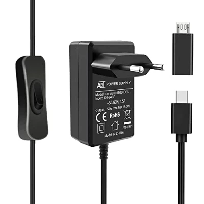 Afbeelding van GeeekPi Raspberry Pi 4 18W 5V 3.6A Voeding, USB C Voeding met AAN/UIT schakelaar voor 8GB/ 4GB/ 2GB/ Orange 5 /5B /5 Plus, Pi3B+/3B