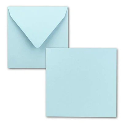 Afbeelding van FarbenFroh® door Gustav Neuser Kaarten voor wenskaarten, vierkant, 15 x cm, met enveloppen, lichtblauw, 25 stuks