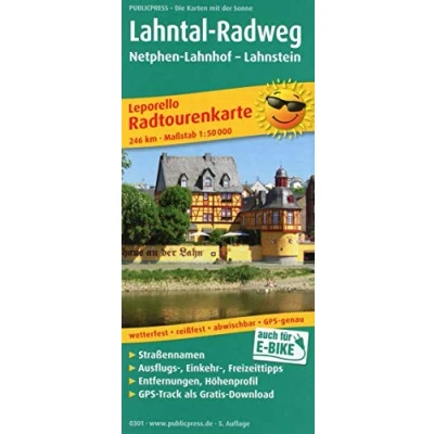 Afbeelding van Radtourenkarte Lahntal Radweg, Netphen Lahnhof Lahnstein 1 : 50 000