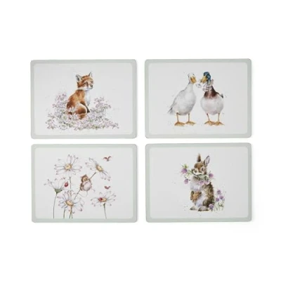 Afbeelding van Wrendale Designs Grote Wildflowers Placemats Set van 4