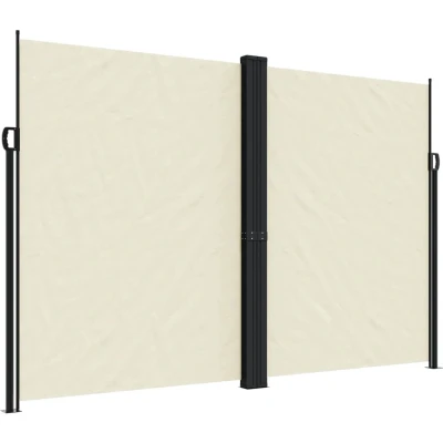 Afbeelding van Windscherm uittrekbaar 220x1000 cm crèmekleurig
