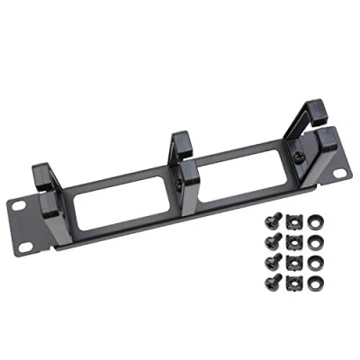 Afbeelding van HMF 63353 02 rangeerpaneel voor serverkast 10 inch 1 HE 3 geleidingsbeugels zwart