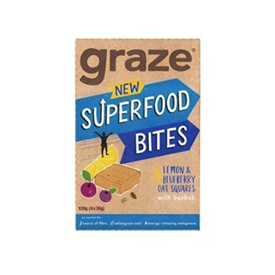 Afbeelding van Graze Citroen &amp; Bosbes Super Bites, 4 X 30g
