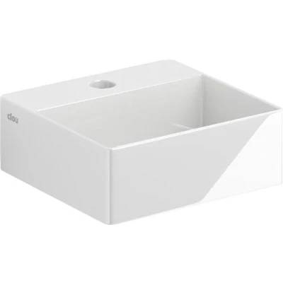 Afbeelding van Clou New Flush 1 fontein keramiek met kraangat en afvoerset wit