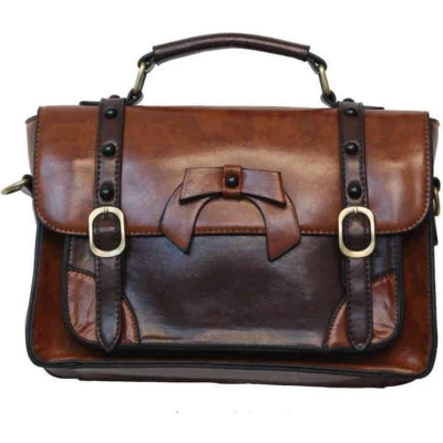 Afbeelding van Dancing Days Buckle with Bow Retro Handtas Bruin