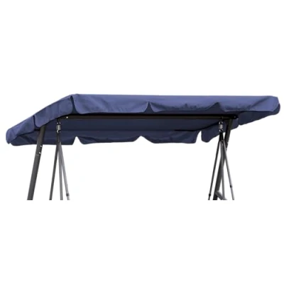 Afbeelding van QUICK STAR Schommelbank, dakbekleding, 210 x 145 cm, blauw, waterdicht, universeel vervangend dak, tuinschommel, 3 zits, UV 50 schommel, vervangende overtrek
