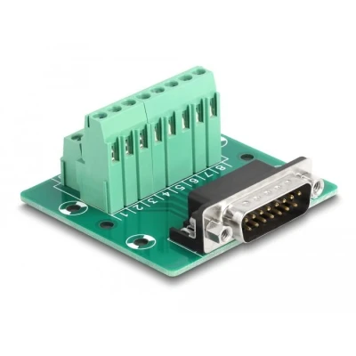 Afbeelding van Delock D Sub 15 Pin Stecker zu Terminalblock für Hutschiene