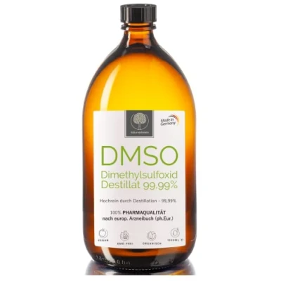 Afbeelding van naturverlesen 500 ml DMSO dimethylsulfoxide 99,99% ph. Eur echte farmaceutische kwaliteit) in apothekersfles (ook verkrijgbaar 100 ml, 250 en 1000 ml)