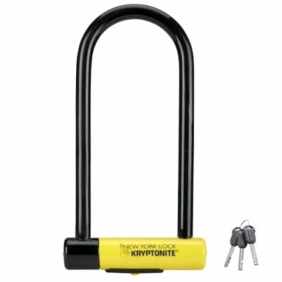 Afbeelding van Kryptonite New York Lock LS Beugelslot ART 4 Slot Scooter en Motor 26 cm lang Geel
