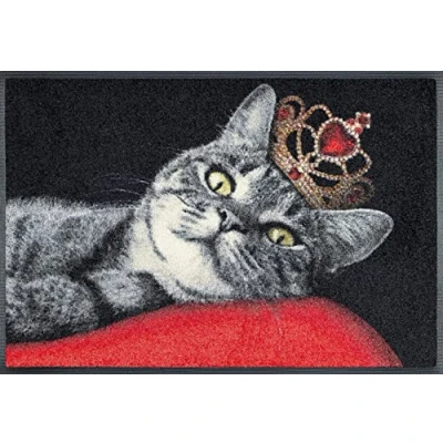 Afbeelding van wash+dry by Kleen Tex Mat Royal Cat Inloopmat, motief kat, antislip, wasbaar