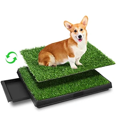 Afbeelding van Sailnovo hondentoilet, trainingsonderlegger met kunstgras, 3 laags training, hondenpotje, gazonmat voor kleine, grote, oudere honden, dier, toilet, 63 x 50 7 cm