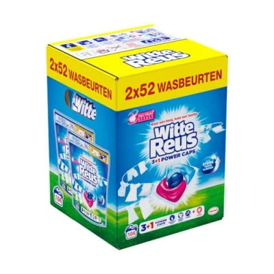 Afbeelding van Witte Reus Wasmiddelcapsules 3+1 Power Caps Wit 104 beurten