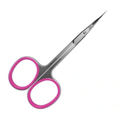 Afbeelding van STALEKS PRO Professionele nagelriemschaar, messen met haken en roze siliconen handgrepen, handmatige scherpte, SS 40/3