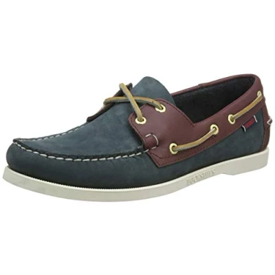 Afbeelding van Sebago Docksides Portland Waxed Boot Schoenen heren,Blue Navy Dk Brown,39 EU