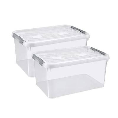 Afbeelding van Curver Handy+ Opbergbox 50L 2 stuks Transparant met deksel