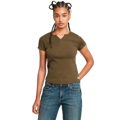 Afbeelding van G STAR Tshirt basic, Dames, Maat: Large, Wild olive